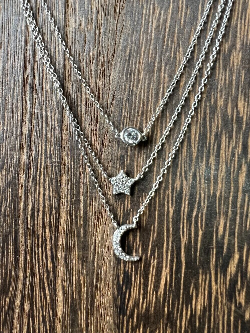 Sterling Celestial Triple-Layer Necklace